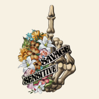 Sensitive Savage Skeleton Middle Finger Vintage Tee | Teevron