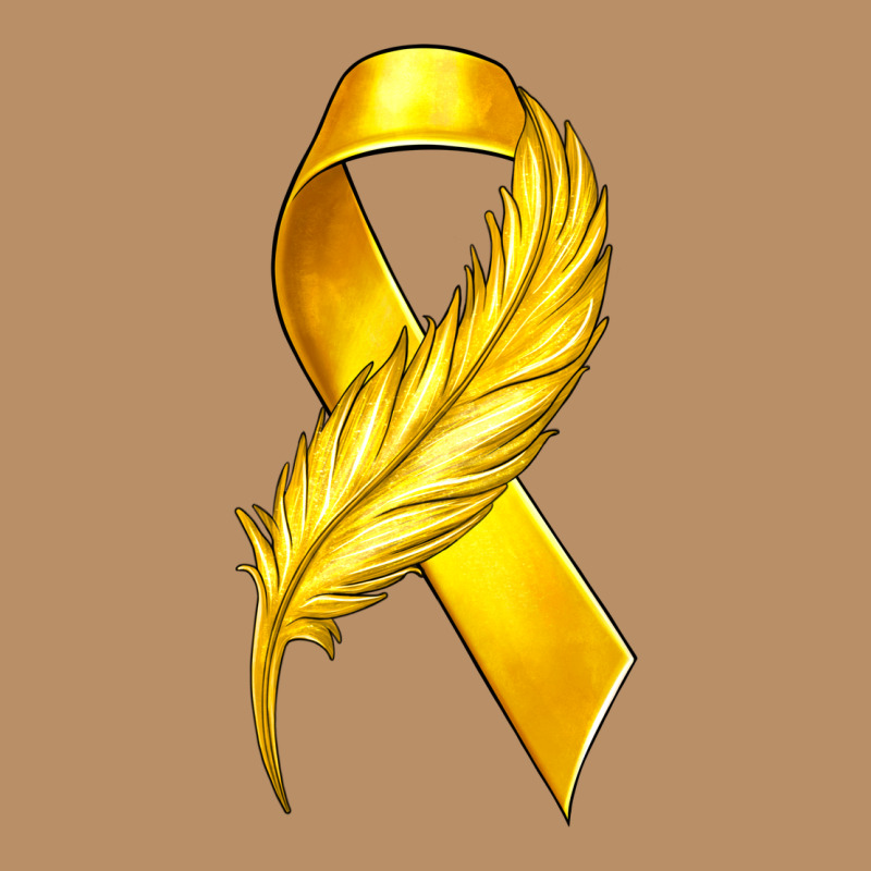 Childhood Cancer Ribbon With Feather Vintage Hoodie by texasbilliewilder | Teevron
