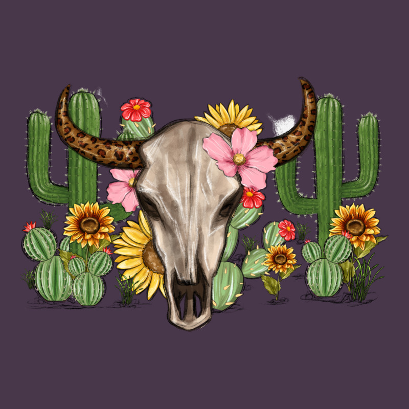 Bull Skull With Cactus Heavyweight Hoodie by MaliasSmallBusiness | Teevron