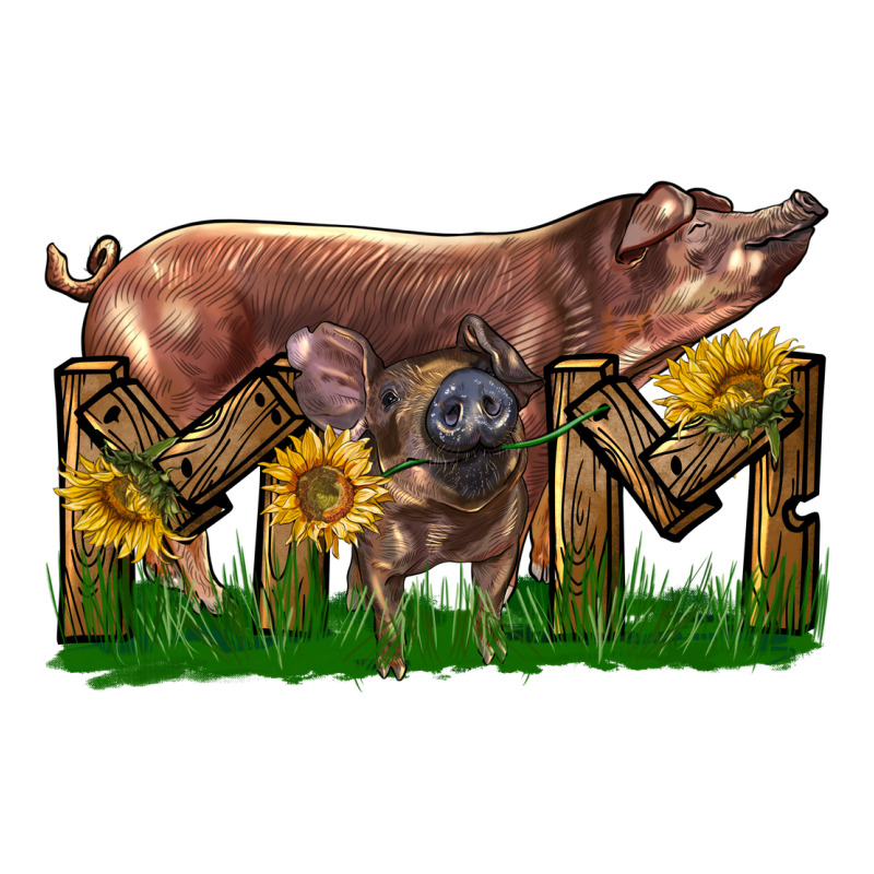 Western Mom With Duroc Pig And Baby Pig Zipper Hoodie by LillyAllenDesigns | Teevron
