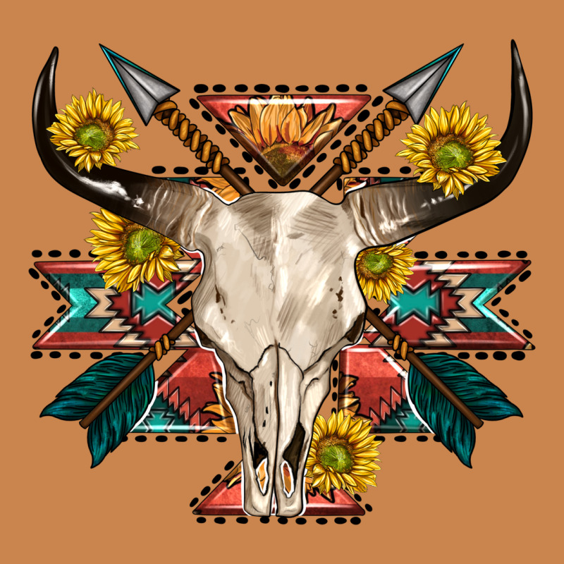Aztec Western Bull Skull Heavyweight Hoodie by NancyCooperArtShop | Teevron