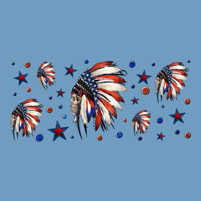 Patriotic Native American Headdress 16oz Libbey Cup Urban Heavy Tee by HRA Design Shop | Teevron