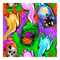 halloween jar with ghost seamless pattern | Teevron