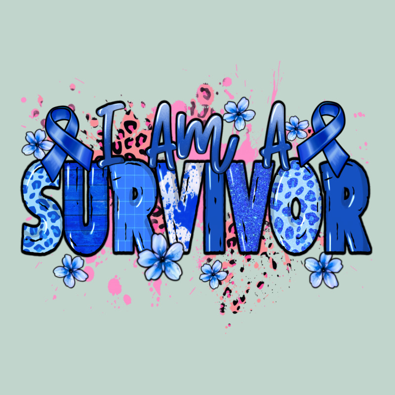 I Am A Survivor Colon Cancer Blue Ribbon Zipper Hoodie by NancyCooperArtShop | Teevron