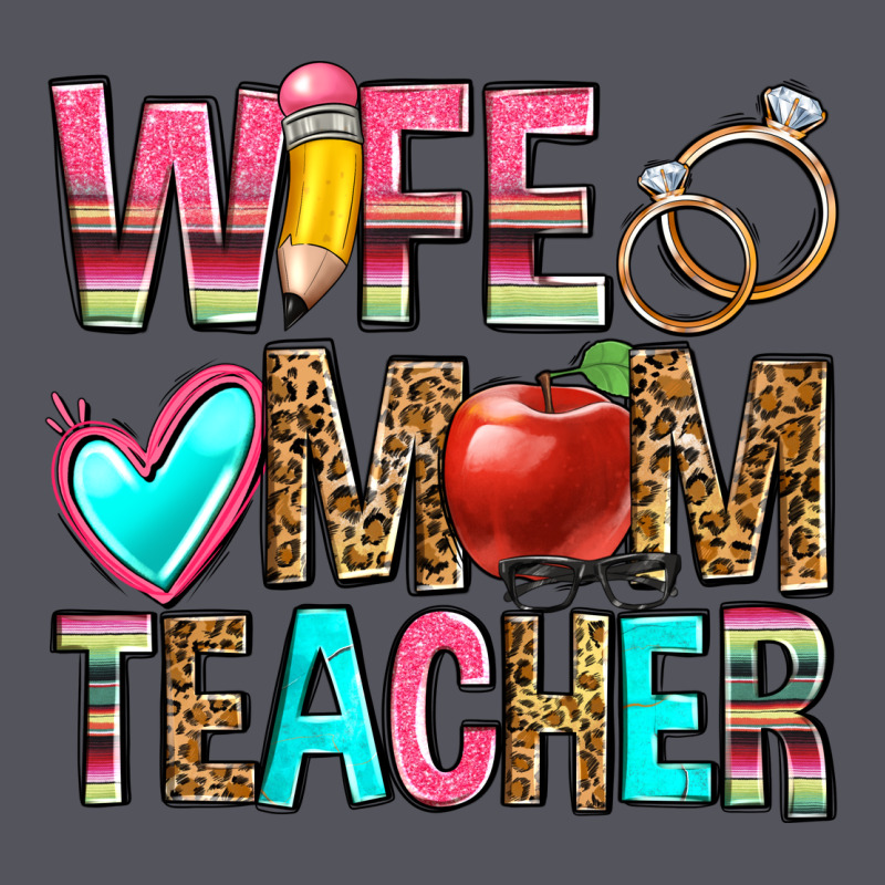 Wife Mom Teacher Vintage Hoodie by Zillion Design Studio | Teevron