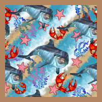 Dolphin And Crab Seamless Pattern Long Sleeve Tee | Teevron