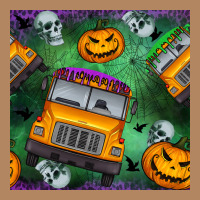 Halloween Bus And Pumpkin Seamless Pattern Long Sleeve Tee | Teevron