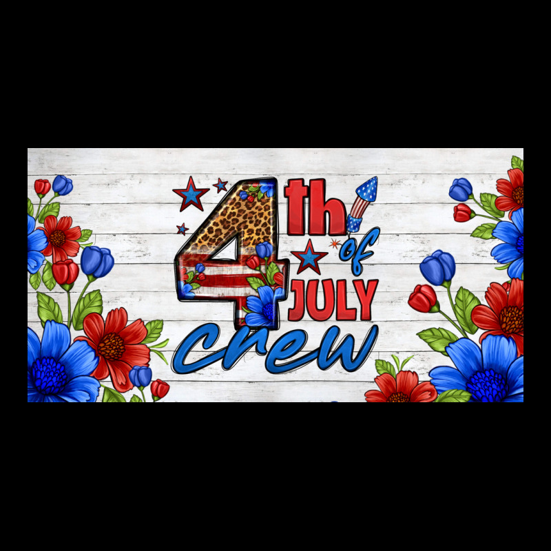 Floral 4th Of July Crew License Plate Urban Heavy Tee by HRA Design Shop | Teevron
