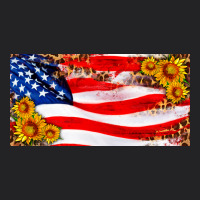 Usa Flag And Sunflower License Plate Vintage Tee | Teevron