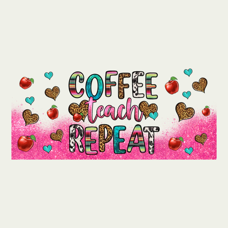 Coffee Teach Repeat Teacher Libbey Glass Urban Heavy Tee by HRA Design Shop | Teevron