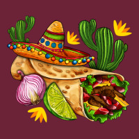 Burrito  With Sombrero And Union With Cactus Long Sleeve Tee | Teevron