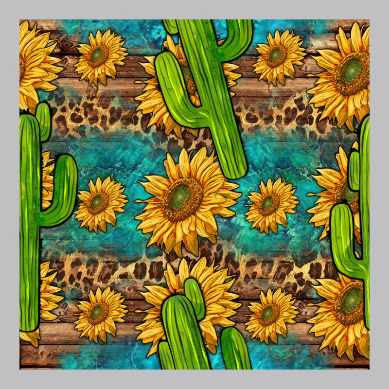 Sunflower And Cactus Seamless Pattern Long Sleeve Tee by BundleAndBundleShop | Teevron