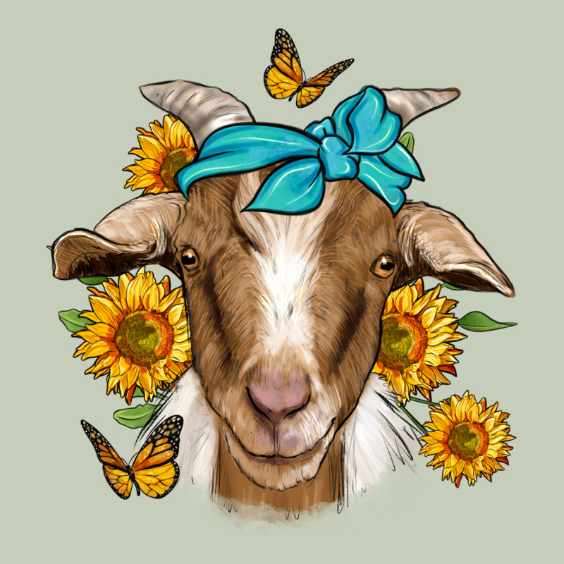 Sunflower Bandana Goat Long Sleeve Tee by Jasminsmagicworld | Teevron