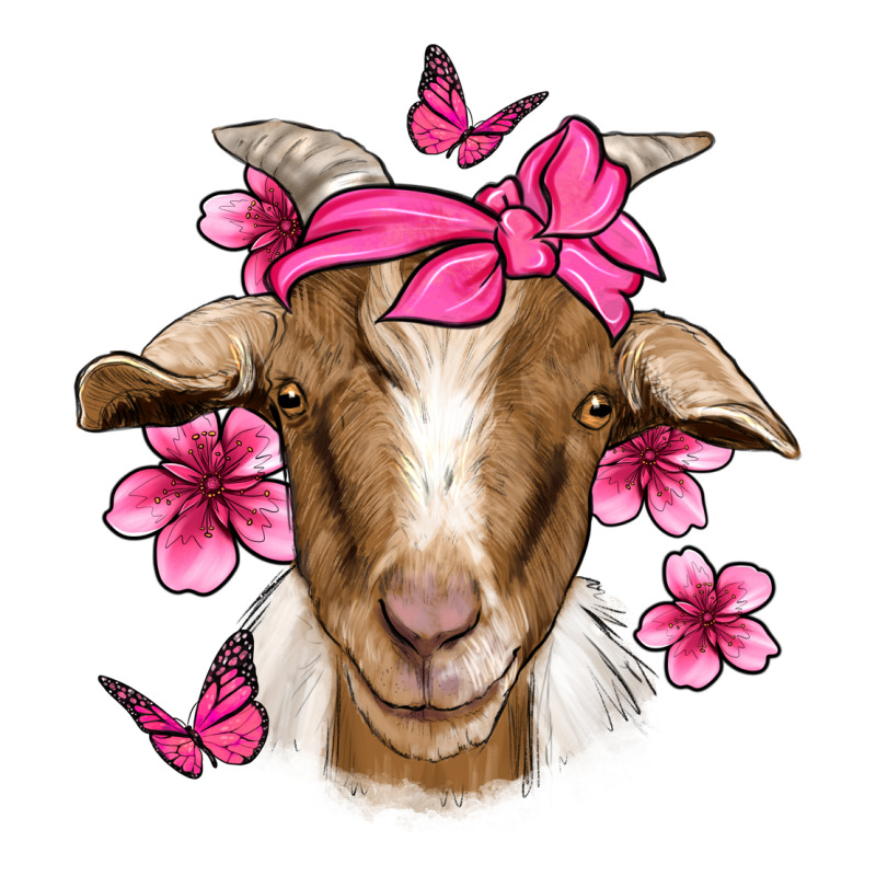 Pink Floral Bandana Goat Long Sleeve Tee by Jasminsmagicworld | Teevron