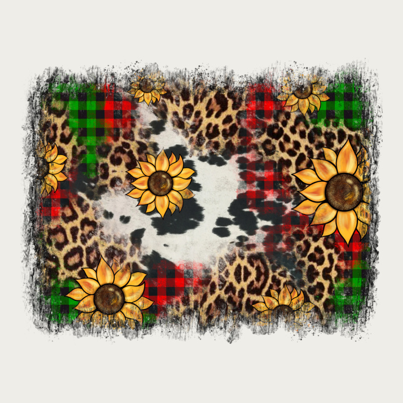 Distressed Christmas Sunflowers Leopard Cowhide Background Zipper Hoodie by Jasminsmagicworld | Teevron