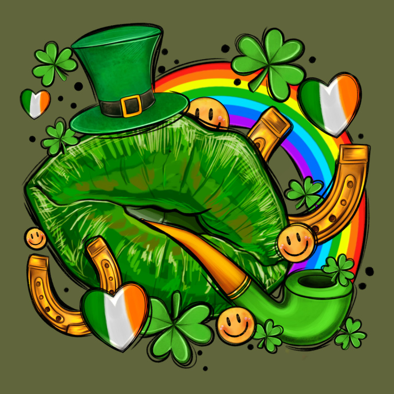St Patricks Lips With Horseshoe Rainbow And Shamrocks Classic Tee by AdoDesignShop | Teevron