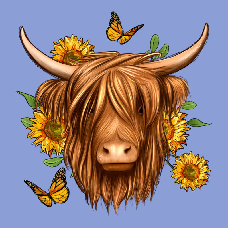 Sunflowers Long Haired Cow Long Sleeve Tee by Jasminsmagicworld | Teevron