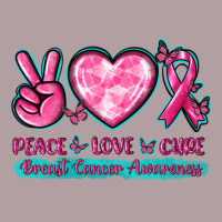 Peace Love Cure Breast Cancer Awareness Vintage Hoodie | Teevron