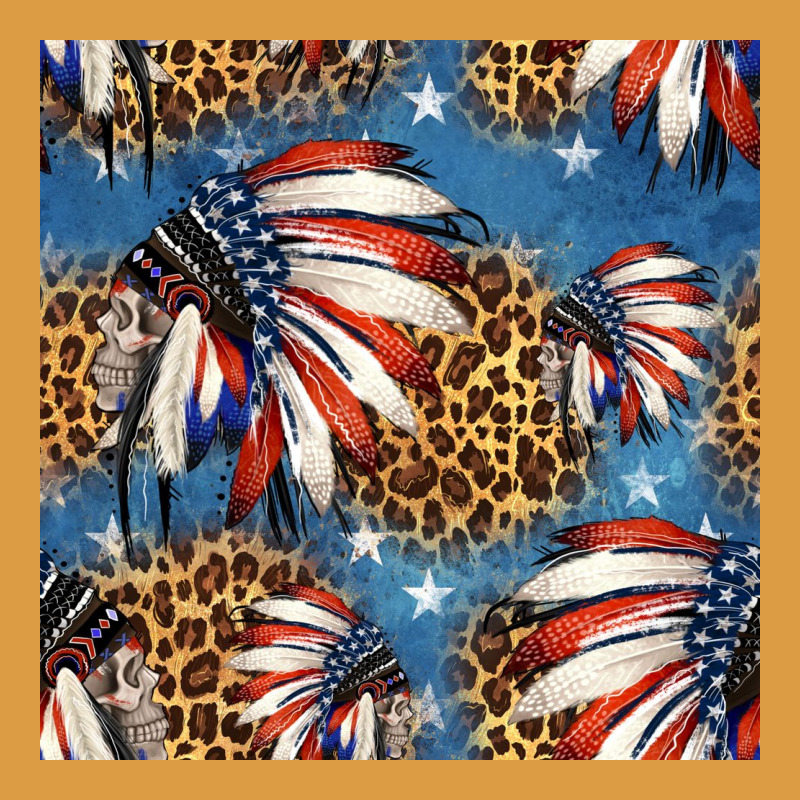 4th Of July Indian Headdress Seamless Pattern Urban Heavy Tee by HRA Design Shop | Teevron
