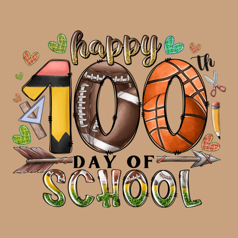 Happy 100 Americana Football Basketball Day Of Sch Vintage Tee by RacoonDesign | Teevron