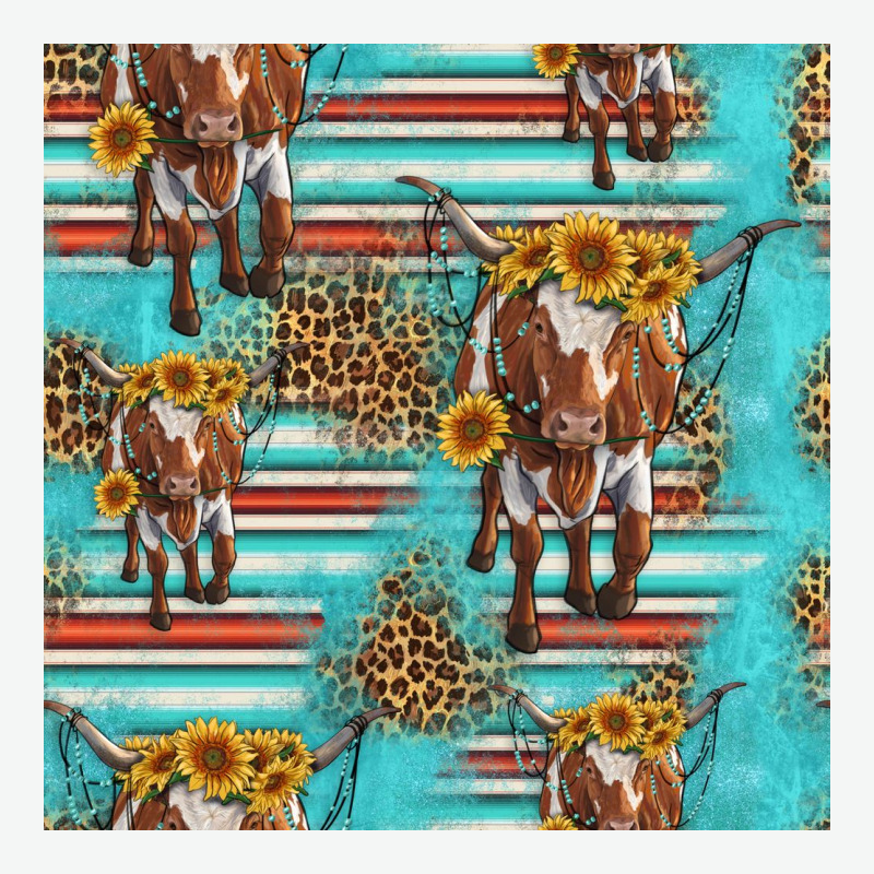 Longhorn Bull Seamless Pattern Urban Heavy Tee by HRA Design Shop | Teevron