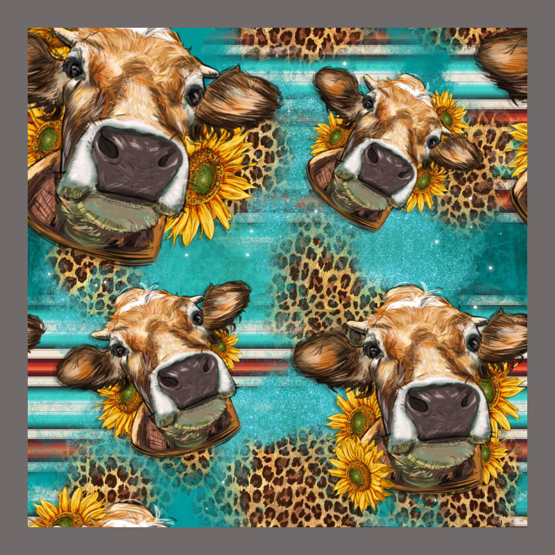Western Sunflowers Cow Seamless Pattern Urban Heavy Tee by HRA Design Shop | Teevron