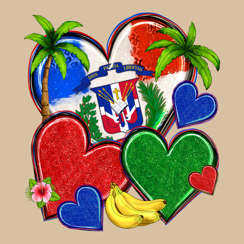 Dominican Repuclic Hearts Heavyweight Hoodie by NancyCooperArtShop | Teevron