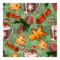 christmas hot chocolate and cookies seamless pattern | Teevron