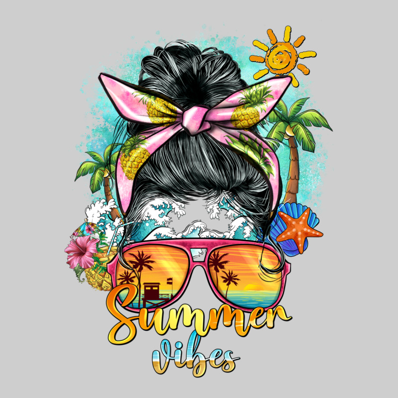 Summer Vibes Messy Bun Premium Tee by BarkalooDesign | Teevron