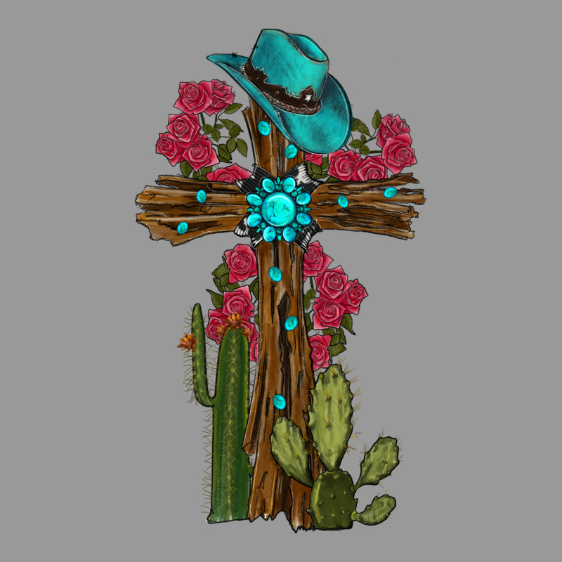 Cross Gemstone Cactus Roses Cowboy Hat Vintage Hoodie by RanaPortraitStore | Teevron