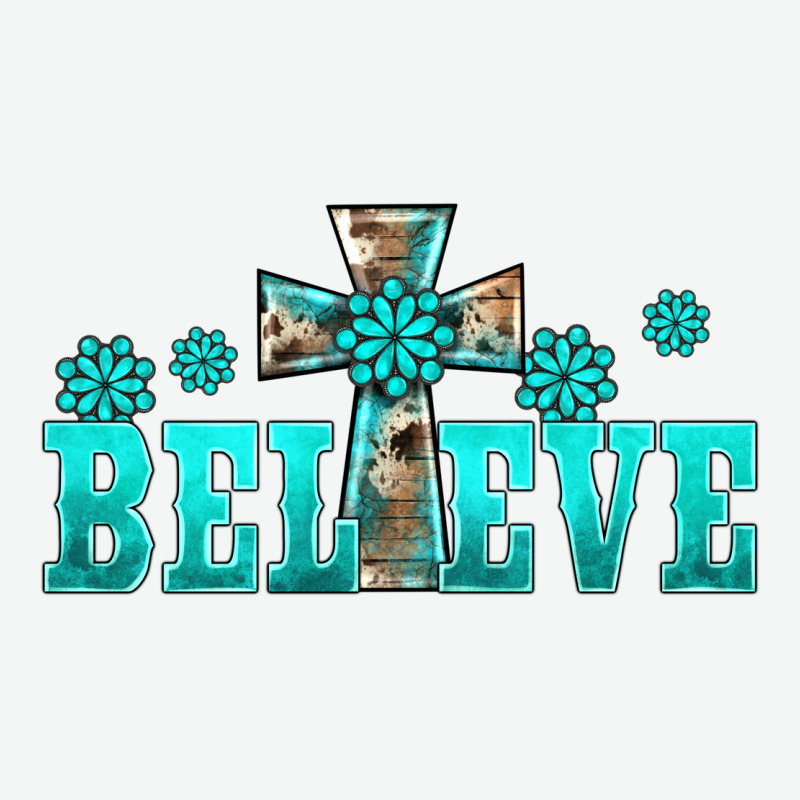 Western Turquoise's Gemstones Cross Believe Urban Heavy Tee by BarkalooDesign | Teevron