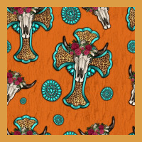 Western Cross And Bull Skull Seamless Pattern Urban Heavy Tee | Teevron