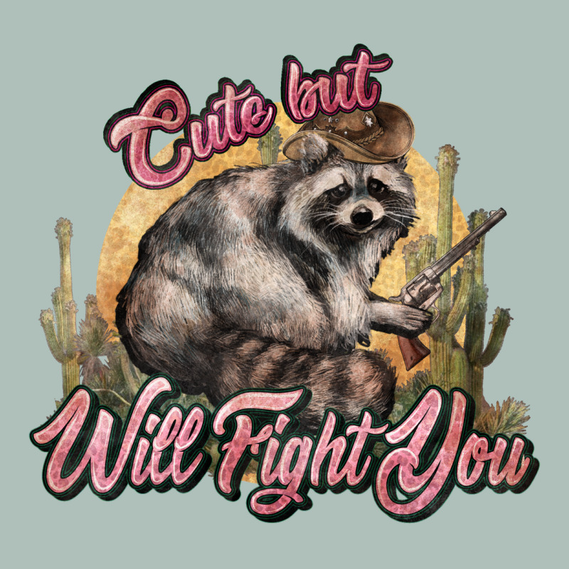 Cute But Will Fight You Racoon Western Heavyweight Hoodie by NancyCooperArtShop | Teevron