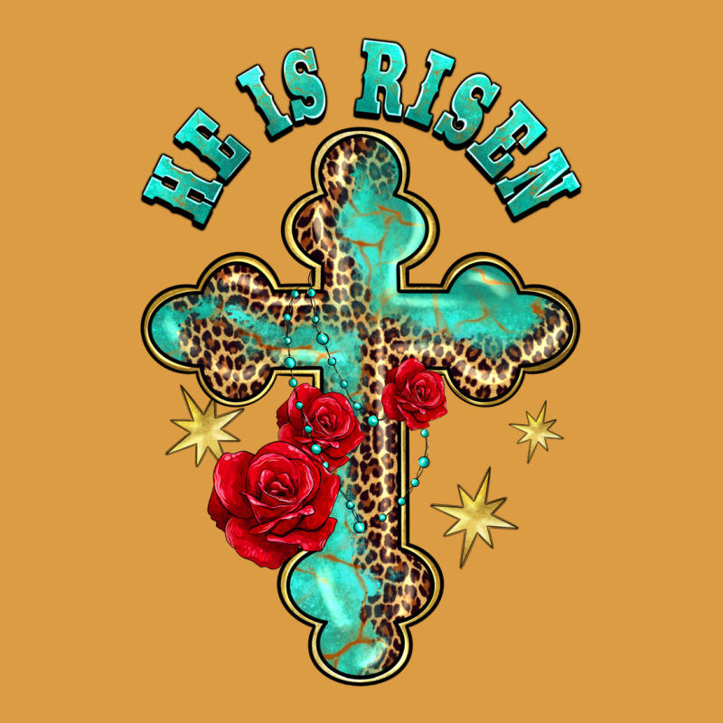 He Is Risen Cross With Roses Urban Heavy Tee by BarkalooDesign | Teevron