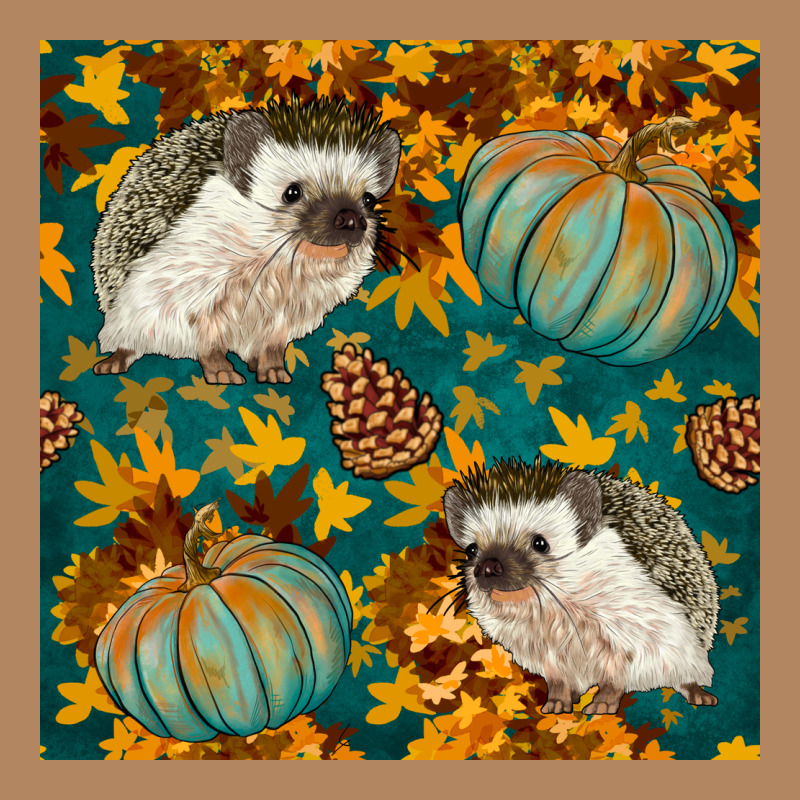 Hedgehog And Pumpkins Seamless Pattern Long Sleeve Tee by BundleAndBundleShop | Teevron