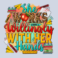 She Works Willingly With Her Hands Teacher Premium Sweatshirt | Teevron