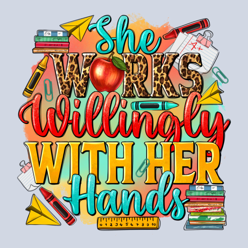 She Works Willingly With Her Hands Teacher Premium Sweatshirt by NancyCooperArtShop | Teevron