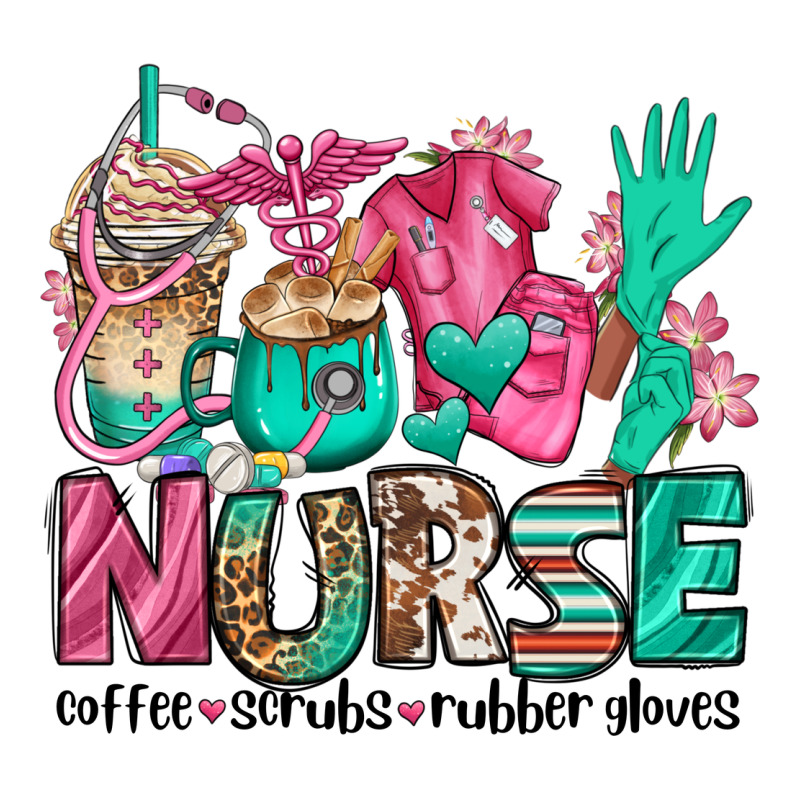 Nurse Coffee Scrubs Rubber Gloves Long Sleeve Tee by Jasminsmagicworld | Teevron
