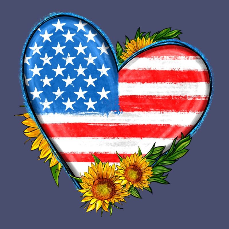 Usa Flag Heart With Sunflower Vintage Tee by HRA Design Shop | Teevron