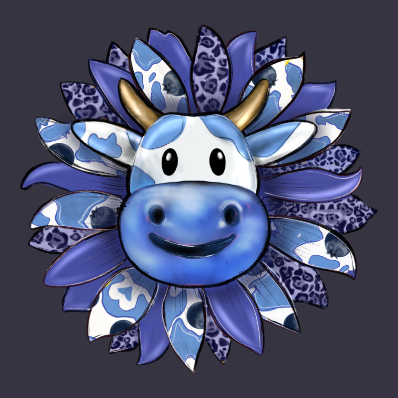 Blueberry Milkshake Cow Sunflower Vintage Hoodie by RanaPortraitStore | Teevron