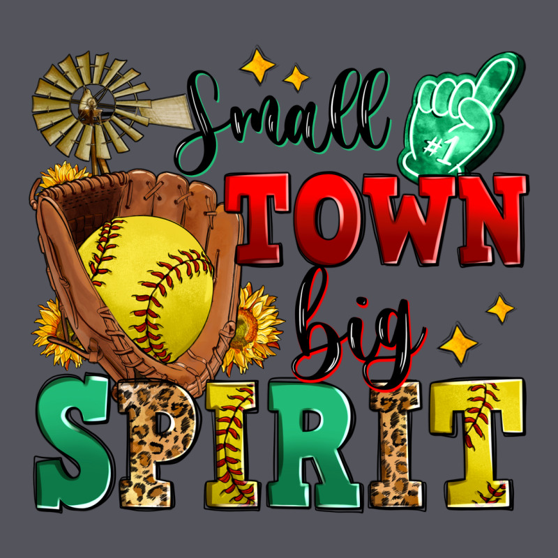 Small Town Big Spirit Softball Vintage Hoodie by Zillion Design Studio | Teevron