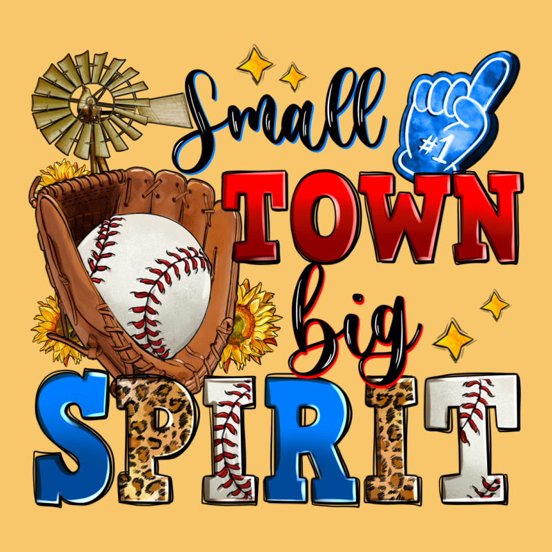 Small Town Big Spirit Baseball Vintage Hoodie by Zillion Design Studio | Teevron