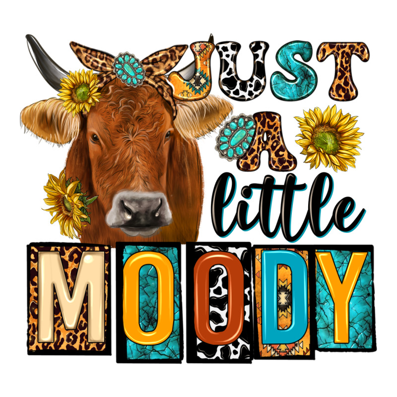 Just A Little Moody With Cow Heavyweight Hoodie by NancyCooperArtShop | Teevron