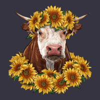 Hereford Cow With Sunflowers Vintage Hoodie | Teevron