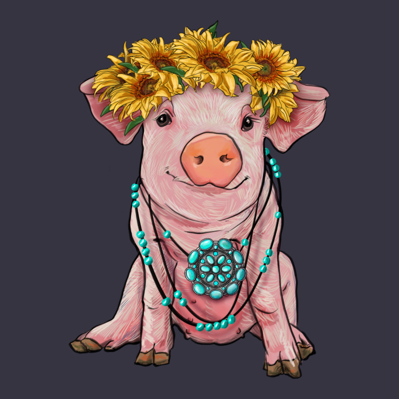 Sunflower Pig With Gemstone Vintage Hoodie by RanaPortraitStore | Teevron