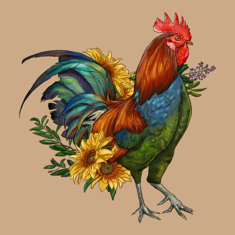 Rooster With Sunflowers Vintage Hoodie by RanaPortraitStore | Teevron