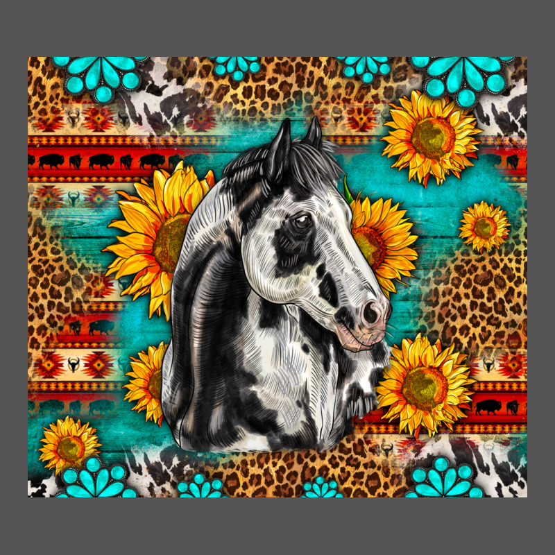 Aztec Sunflowers Horse Zipper Hoodie by LillyAllenDesigns | Teevron