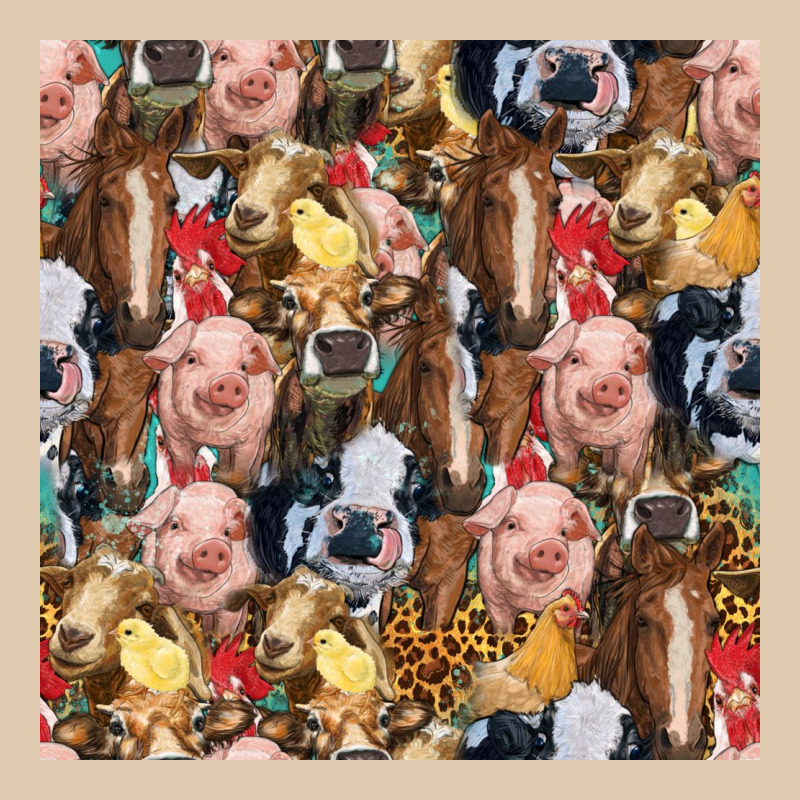 Western Farm Animals Seamless Pattern Heavyweight Sweatshirt by HRA Design Shop | Teevron