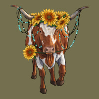 Longhorn Cow With Sunflowers Vintage Hoodie | Teevron