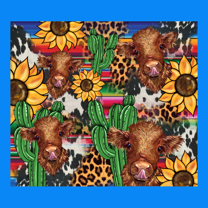 Western Cactus Sunflower Highlands Cow Zipper Hoodie by BarkalooDesign | Teevron